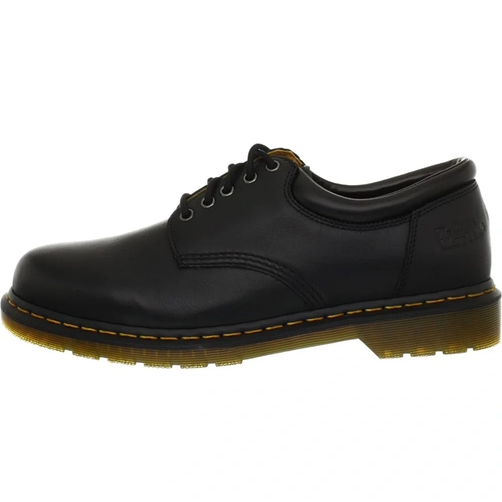 Dr. Martens Men's Oxford Shoes genuine 100 % leather lace up black rubber sole - Picture 3 of 7